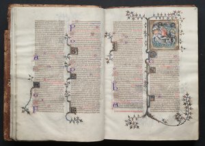 哥达弥撒曲》（The Gotha Missal）。Fol.15v, Text , c. 1375. 作者 Boqueteaux大师