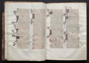 哥达弥撒曲》（The Gotha Missal）。Fol.18v，文本，约1375年。 作者 Boqueteaux大师