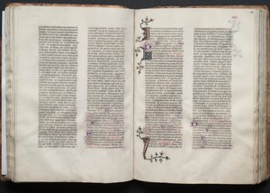 哥达弥撒曲》（The Gotha Missal）。Fol.47v，文本，约1375。 作者 Boqueteaux大师