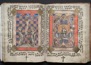 哥达弥撒曲》（The Gotha Missal）：Fol.63v，耶稣受难，约1375年。