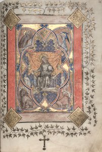 哥达弥撒曲》（The Gotha Missal）。Fol.64r, Christ in Majesty, c. 1375.
