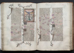 哥达弥撒曲》（The Gotha Missal）。Fol.76v, The Ascension, c. 1375.