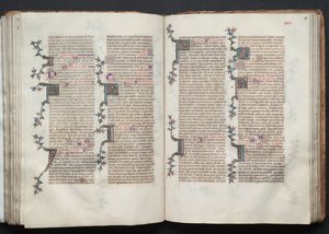 哥达弥撒曲》（The Gotha Missal）：Fol.90r, Text, c. 1375. 作者 Boqueteaux大师