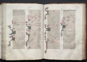 哥达弥撒曲》（The Gotha Missal）。Fol.94v，文本，约1375年。 作者 Boqueteaux大师