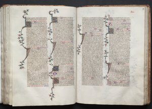 哥达弥撒曲》（The Gotha Missal）。Fol.99r, Text, c. 1375. 作者 Boqueteaux大师