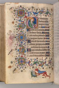 纳瓦拉国王（1361-1425）贵族查尔斯（Charles the Noble）的时间： 102v，文字，c。 1405。 作者 布鲁塞尔缩写和助理的硕士