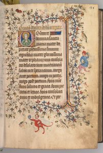 纳瓦拉国王（1361-1425）贵族查尔斯（Charles the Noble）的时间： 13r，文字，c。 1405。 作者 布鲁塞尔缩写和助理的硕士