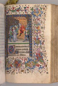 纳瓦拉国王（1361-1425）贵族查尔斯（Charles the Noble）的时间： 169r，《彼拉多之前的基督》，c。 1405。 作者 布鲁塞尔缩写和助理的硕士