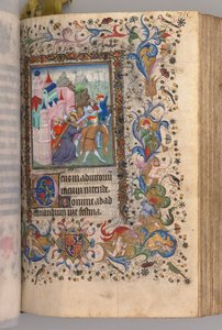 纳瓦拉国王（1361-1425）贵族查尔斯（Charles the Noble）的时间： 170v，基督背着十字架，c。 14 作者 布鲁塞尔缩写和助理的硕士