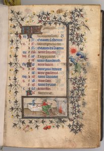 纳瓦拉国王（1361-1425）贵族查尔斯（Charles the Noble）的时间： 1月1日，c。 1405。 作者 布鲁塞尔缩写和助理的硕士
