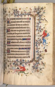 纳瓦拉国王（1361-1425）贵族查尔斯（Charles the Noble）的时间： 213r，文字，c。 1405。 作者 布鲁塞尔缩写和助理的硕士