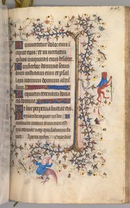 纳瓦拉国王（1361-1425）贵族查尔斯（Charles the Noble）的时间： 216r，文字，c。 1405。 作者 布鲁塞尔缩写和助理的硕士