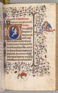 纳瓦拉国王（1361-1425）贵族查尔斯（Charles the Noble）的时间： 261r，《圣母子》，c。 1405。 作者 布鲁塞尔缩写和助理的硕士
