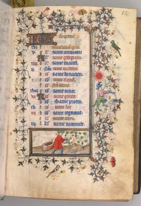 纳瓦拉国王（1361-1425）贵族查尔斯（Charles the Noble）的时间： 9月，9r，c。 1405。 作者 布鲁塞尔缩写和助理的硕士