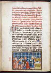 Cotton Tiberius B. VIII f.47v 国王脱去外衣，插图选自《法国国王查理五世加冕簿