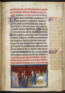 Cotton Tiberius B. VIII f.57r 国王接受 "法国国王查理五世加冕纪念册 "戒指