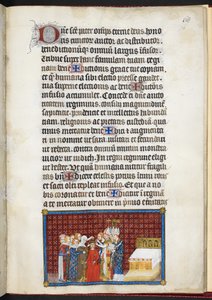 Cotton Tiberius B. VIII f.70r 男爵为王后加冕，选自 "法国国王查理五世加冕记