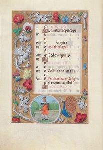 西班牙天主教女王伊莎贝拉的小时：  Fol.10v, 九月 作者 马克西米利安第一本祈祷书的硕士