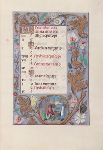 西班牙天主教女王伊莎贝拉的小时：  Fol.13r, 十二月 作者 马克西米利安第一本祈祷书的硕士