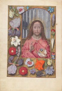 西班牙天主教女王伊莎贝拉的小时：  Fol.14v, Salvator Mundi 作者 马克西米利安第一本祈祷书的硕士
