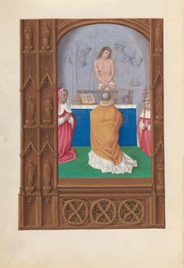 西班牙天主教女王伊莎贝拉的小时：  Fol.264v，圣格雷戈里弥撒 作者 马克西米利安第一本祈祷书的硕士