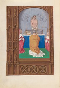 西班牙天主教皇后伊莎贝拉女王的时间： 264v，圣格雷戈里（Mass of St. Gregory），c。 1500。 作者 马克西米利安第一本祈祷书的硕士
