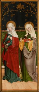 匈牙利的圣伊丽莎白和圣玛格丽特，约1485-1490。 作者 Kaufbeuren 圣器收藏室的主人