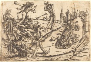 圣司提反被投掷石块 作者 Israhel van Meckenem 之后的 Banderoles 大师