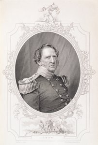 温菲尔德斯科特（1786-1866）来自“美国的历史”，Vol。 II，Charles Mackay，由Charles Holl从daguerrotype刻 作者 马修·布雷迪