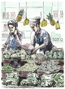 Borough Veg 2，2013 年（纸上墨水） 作者 马特·班尼斯特