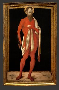 圣巴特勒米，使徒。Matteo di Giovanni（约1430-1495）的画作，木板油画，意大利艺术