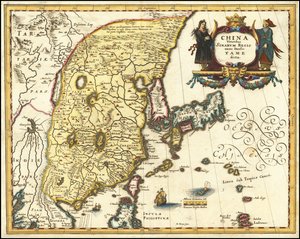 马特乌斯-梅里安绘制的 1636 年中国、日本和朝鲜地图 作者 马特乌斯·梅里安