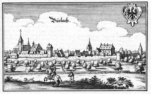 Büelach - 摘自 Topographia Sueviae (Schwaben) 作者 马特乌斯·梅里安