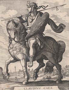 图版5：马背上的克劳迪乌斯皇帝，出自《前十二个罗马凯撒》（Tem...），1610-50。