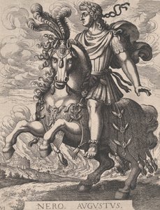 图版6：马背上的尼禄皇帝，选自《前十二位罗马凯撒》，作者是Tempes...，1610-50。 作者 尼禄