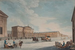 帝国银行和圣彼得堡商店的景观，1815年