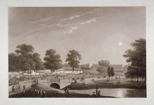 蛇形山和海德公园的景色，伦敦，1814年。                                                   作者 马修·杜伯格