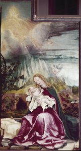 土生土长的寓言。 伊森海姆祭坛画（或伊森海姆） - 由 Matthias Grunewald（约 1475-1528 年）绘画，木头油彩