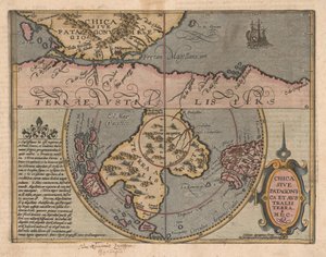 地理手册的《 Chica sive Patagonica et Australis Terra》，1600年 作者 马蒂亚斯四方
