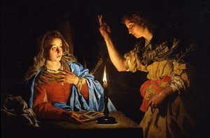 天使报喜，十七世纪初。 作者 马蒂亚斯·斯托默（Matthias Stomer）