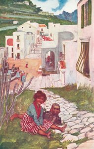 拉韦洛的一条街道（彩色石版画）