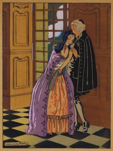 Histoire de Manon Lescaut 的插图（彩色平版印刷）