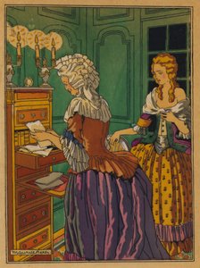 Illustration for Les Liaisons Dangereuses by Choderlos De Laclos (colour litho)