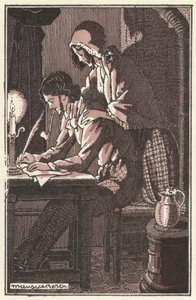 亨利-穆格尔为《波希米亚人的生活场景》绘制的插图（石版画） 作者 莫里斯·伯蒂