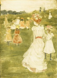 公园里的人物，约1895年-97年 作者 莫里斯·巴西·普伦德加斯特