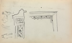 意大利速写本：《建筑细节和人物》第199页，1898-1899年。 作者 莫里斯·巴西·普伦德加斯特