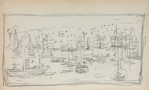 意大利素描本：港口第78页，1898-1899年。 作者 莫里斯·巴西·普伦德加斯特