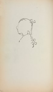 意大利素描本：1898-1899年，第152页个人资料中的一个女孩的头像。 作者 莫里斯·巴西·普伦德加斯特
