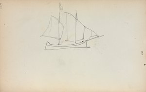 意大利写生簿：帆船第224页，1898-1899年。 作者 莫里斯·巴西·普伦德加斯特