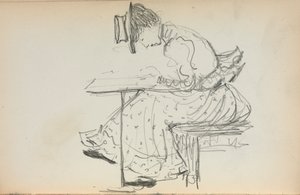 意大利素描本：《坐着的女人》，第1898-1899页，第107页。 作者 莫里斯·巴西·普伦德加斯特